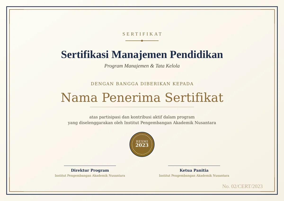 Sertifikat Manajemen Pendidikan
